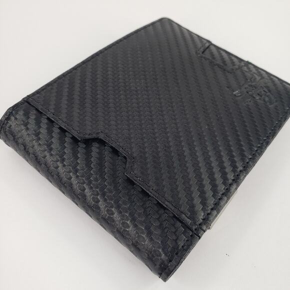 BULLMIND Black Bifold Wallet Bull Slim Thin Minimalist with Money Clip Gift Box - Picture 3 of 8